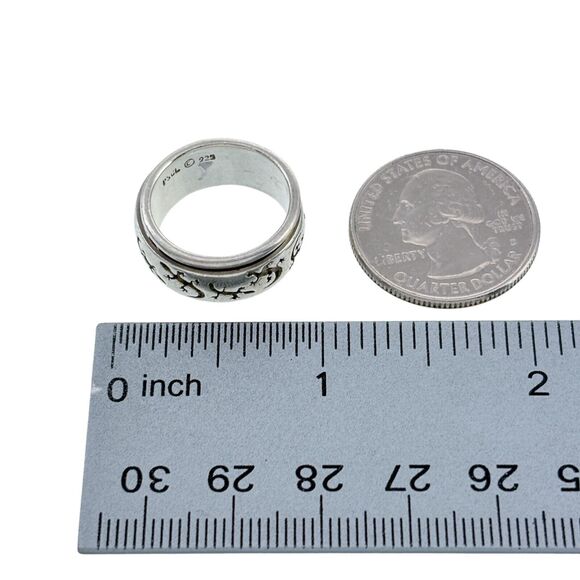 Vintage Peter Stone Southwest Sterling Silver Gecko Lizard Spinner Ring Size 6 - Picture 4 of 5